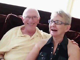 A lucky guy gets a wild ride as he rides grandma's massive boobs, bouncing and jiggling to his pleasure.